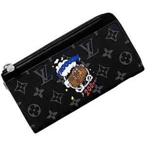 Louis Vuitton Zippy Wallet Dragonne Long Black Brown Eclipse Black